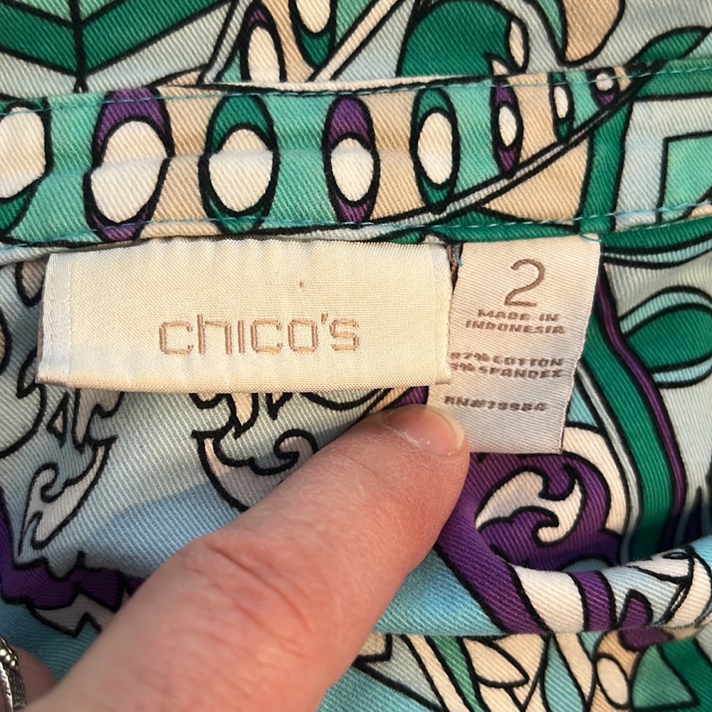 Chico’s Size 2 Fun Patterned Jacket/Blazer. Metal… - image 6